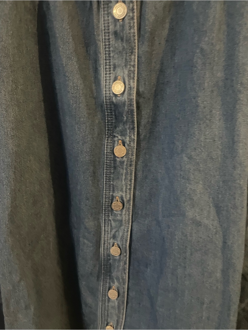 NWT Time and Tru Denim Midi Skirt XL 16-18 Button Front A-Line Medium Wash - Picture 7 of 9